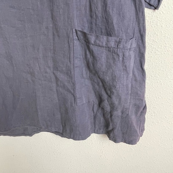 Match Point USA Linen Lagenlook Gray Tunic Top Size S Patch Pockets‎ - Picture 3 of 5
